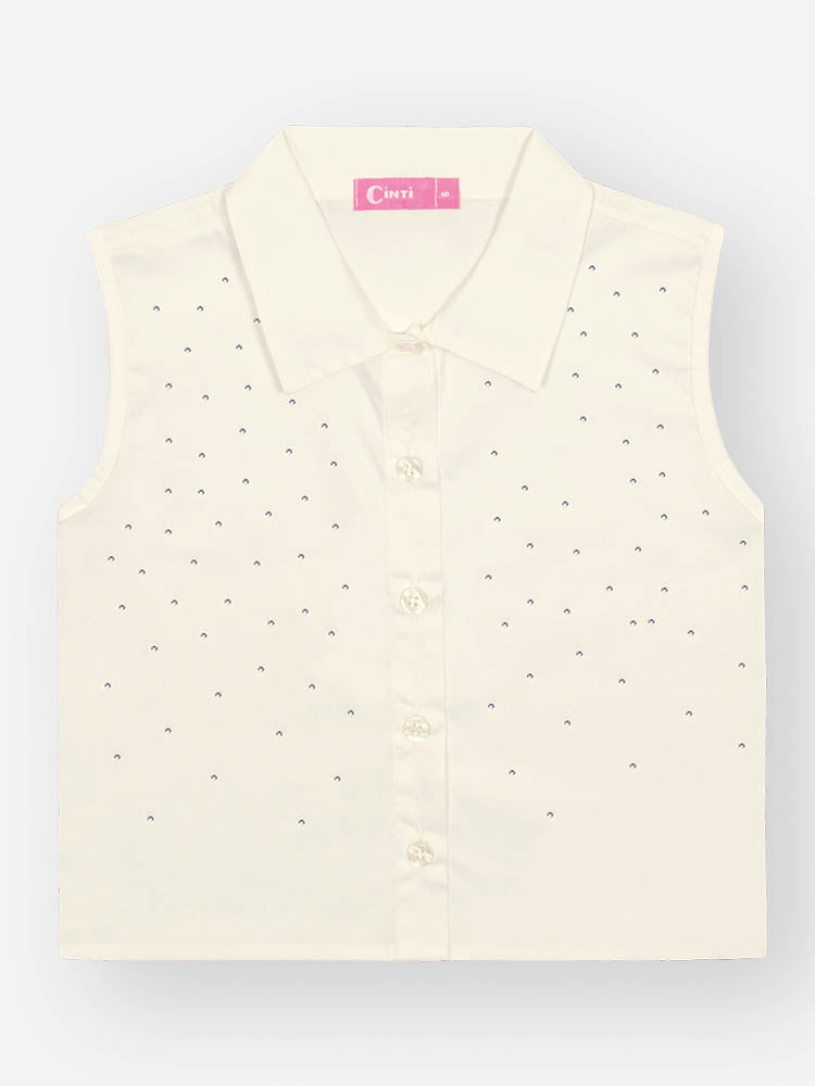 Conjunto Infantil Cinti Verão com Calça e Blusa Branca Oncinha Floral