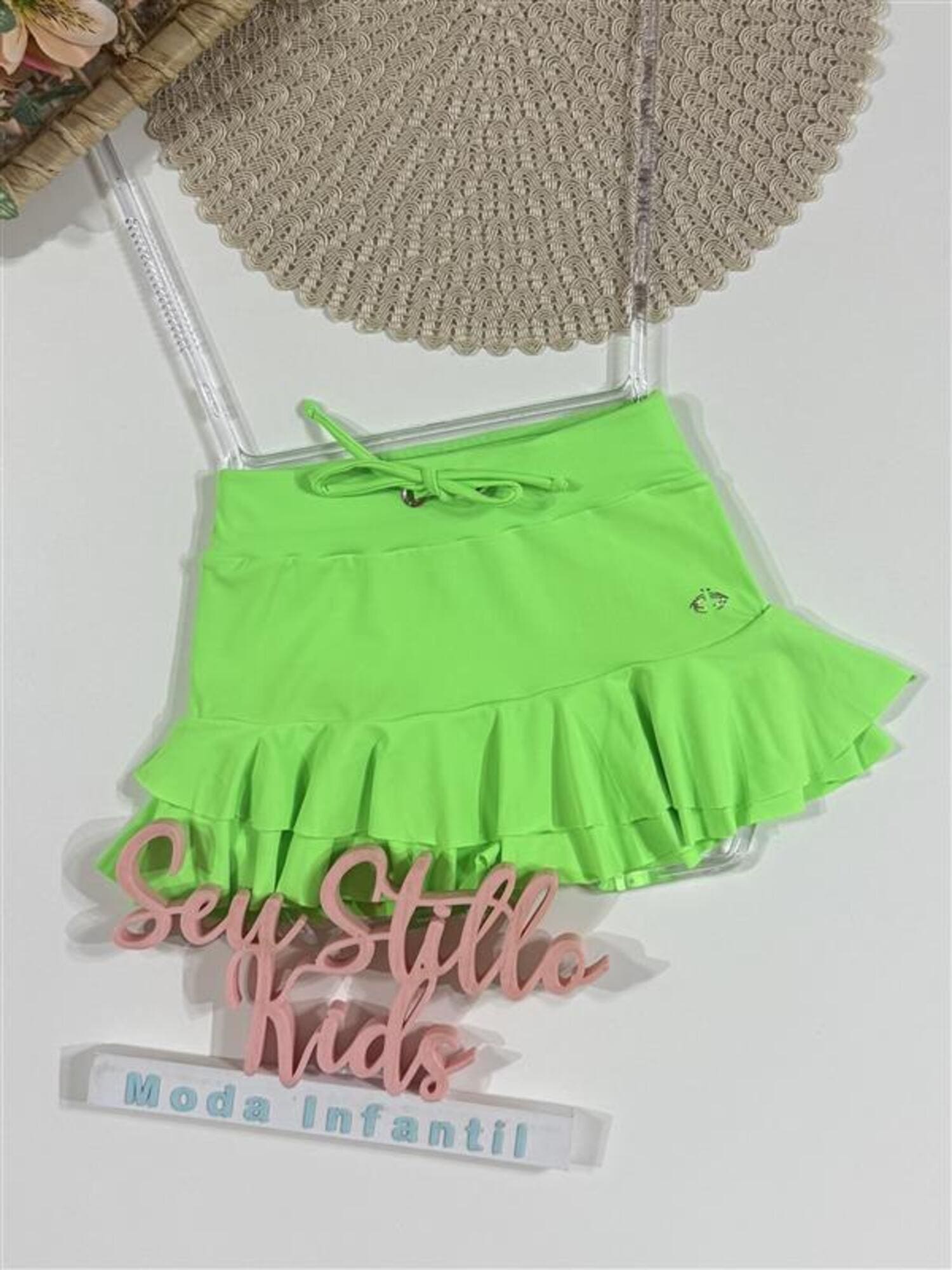 Saia Infantil Siri Kids Julia Verde Neon 40064
