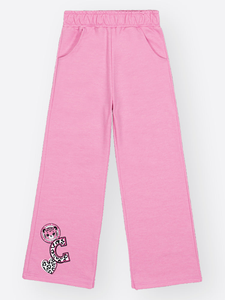 Conjunto Infantil Cinti Inverno com Jaqueta e Calça Rosa Oncinha