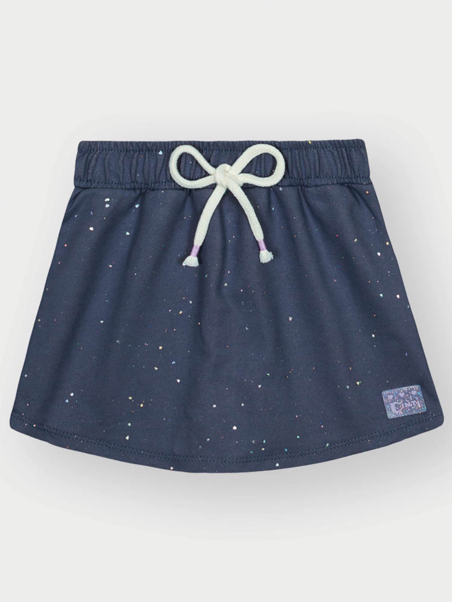 Conjunto Infantil Cinti Verão com Shorts Saia e Cropped com Colete Azul Escuro