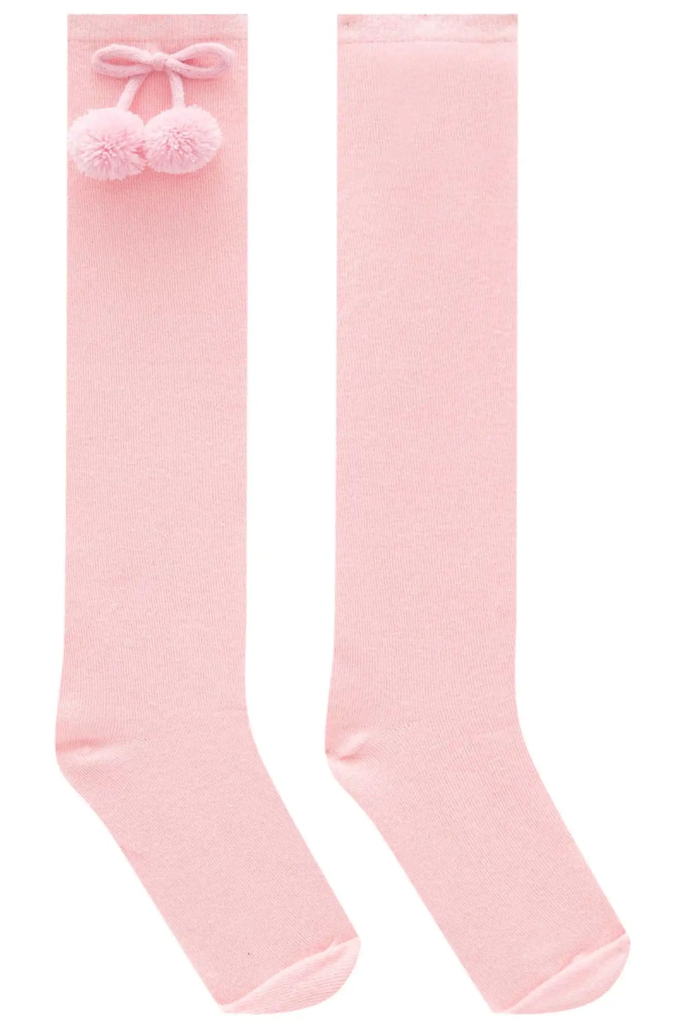 Meia Infantil 3/4 Kukie Inverno Rosa Pompom