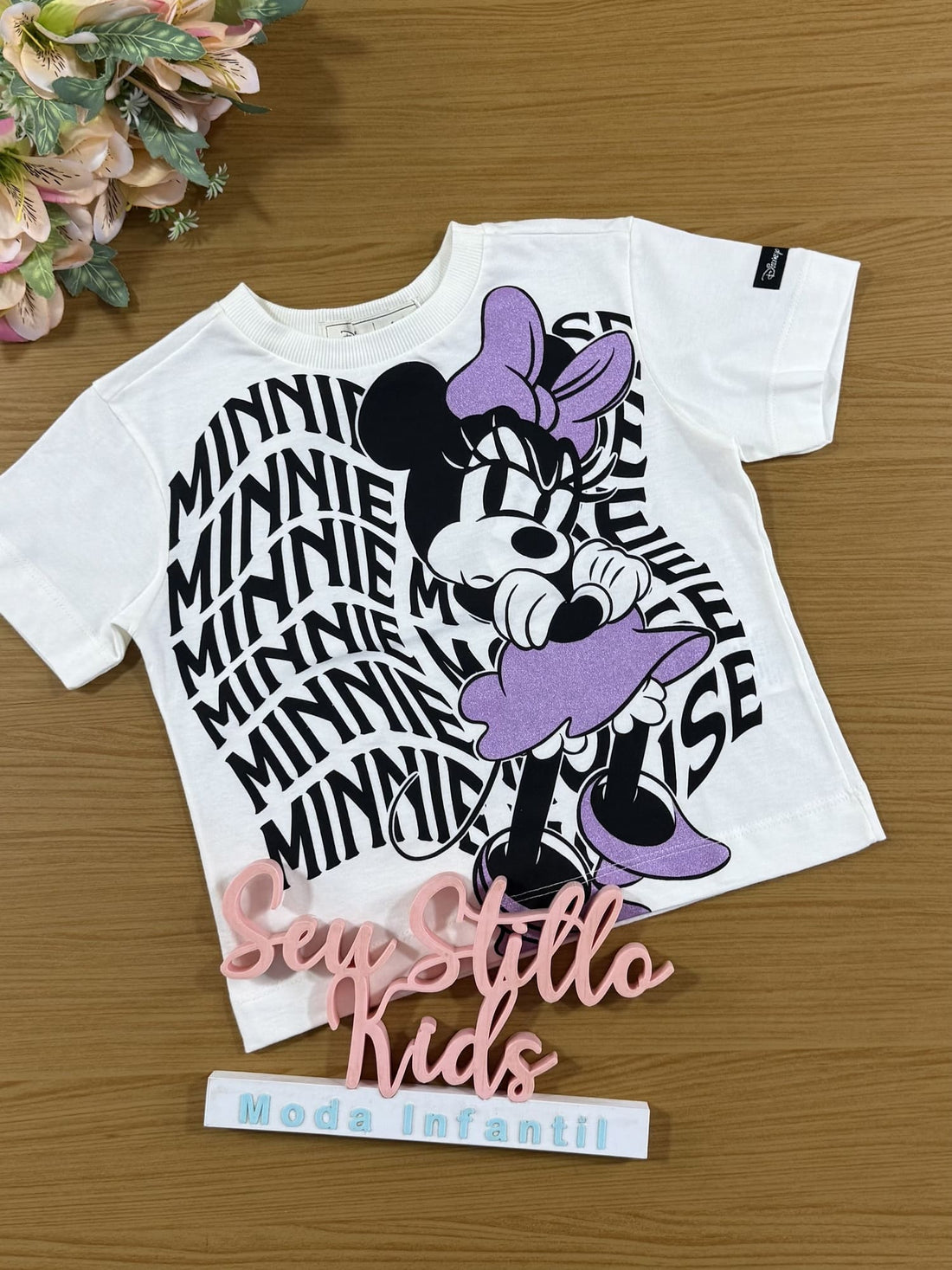 Blusa Infantil Animê Manga Curta Minnie Disney