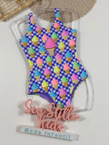 Maiô Infantil Siri Kids Roxo Carolina Ice Cream 43014