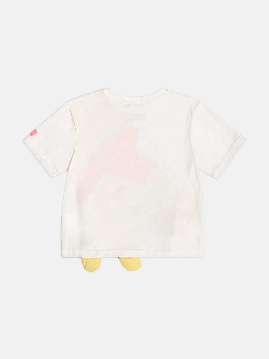 Blusa Infantil Menina Momi Branca Ursinho Pooh com Orelhinhas Disney