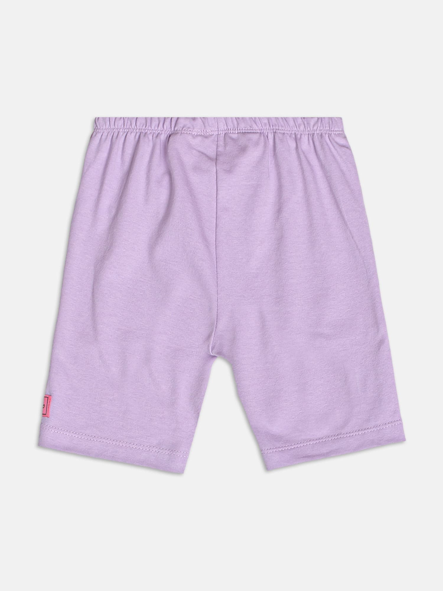 Conjunto Infantil Momi Verão com Shorts Ciclista Lilás e Blusa Branca Ariel Disney