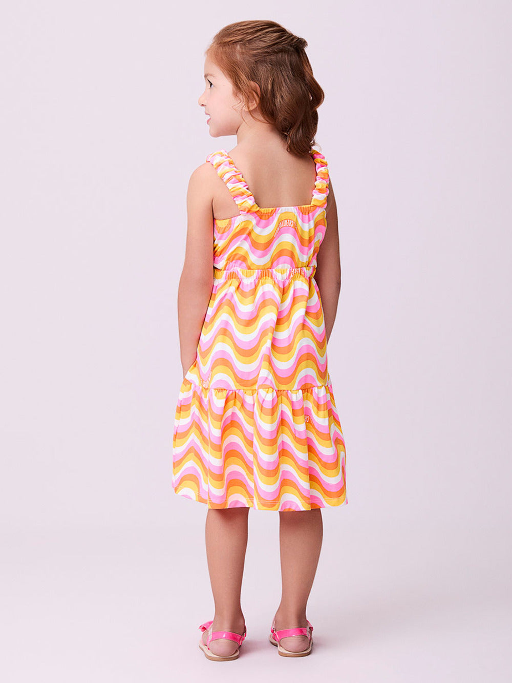 Vestido Infantil Momi Verão Ondinhas Coloridas
