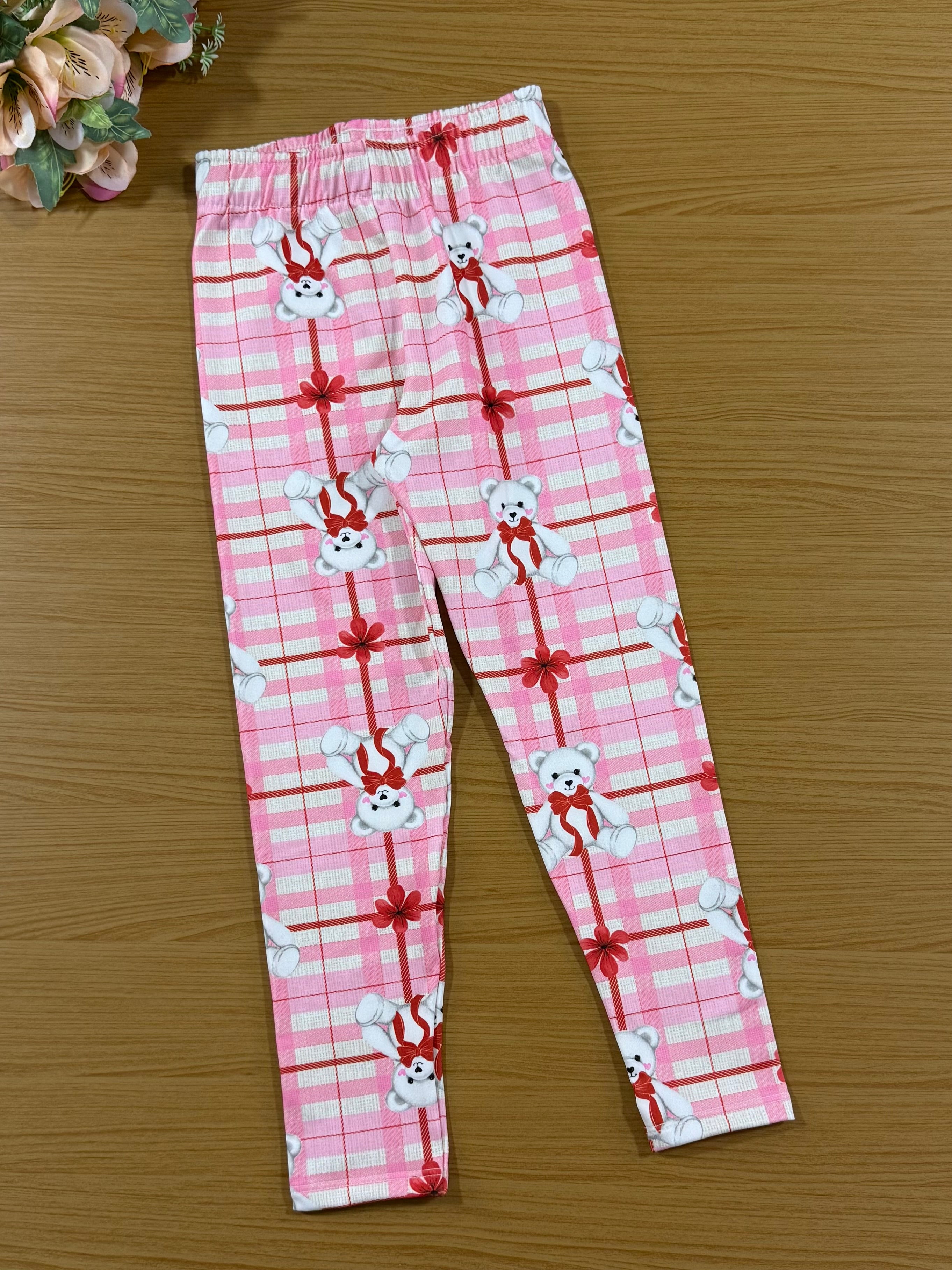 Conjunto Infantil Cinti Inverno Calça e Moletom Flanelado Ursinho