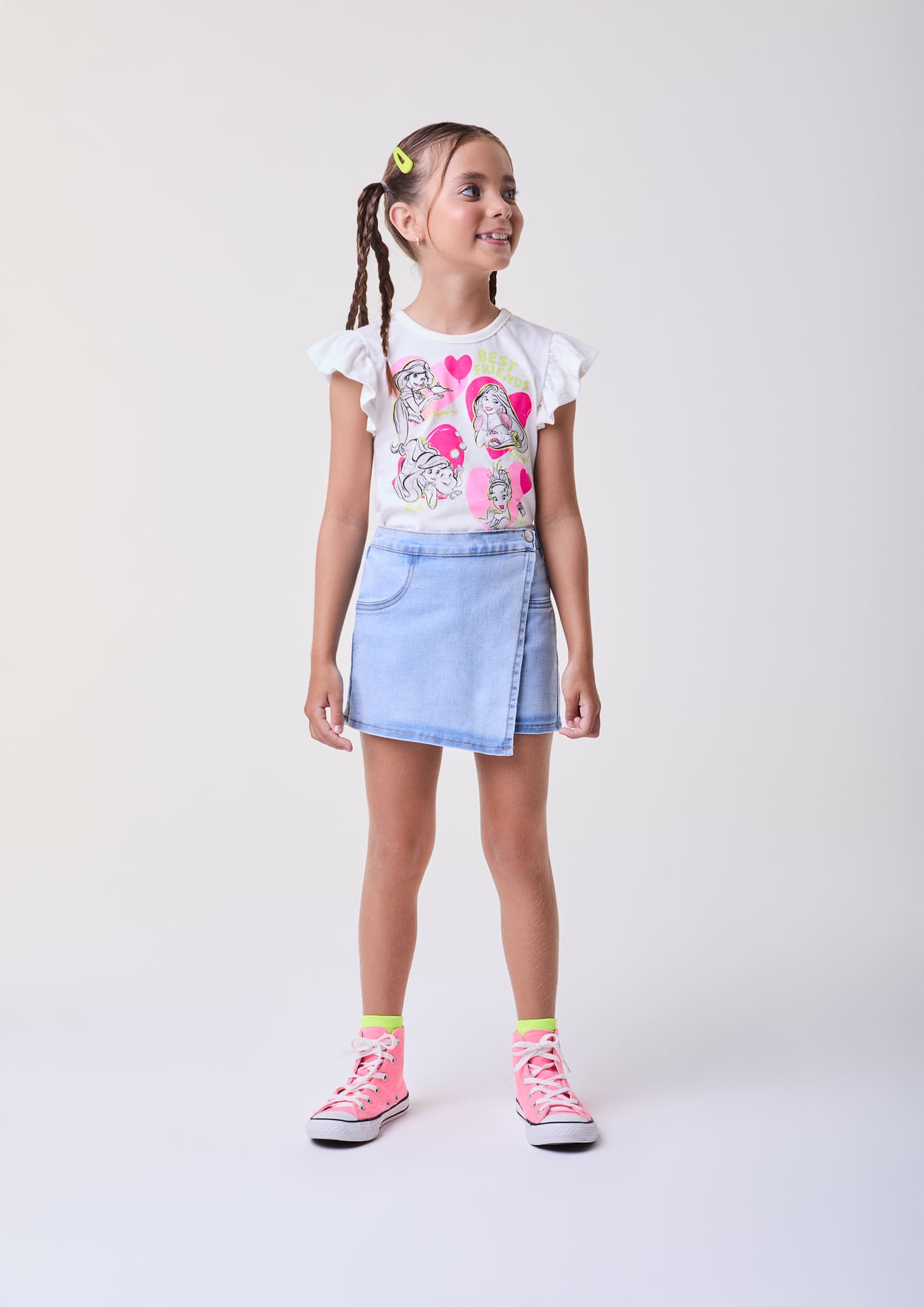 Blusa Infantil Bimbi Verão Branca Princesas Disney