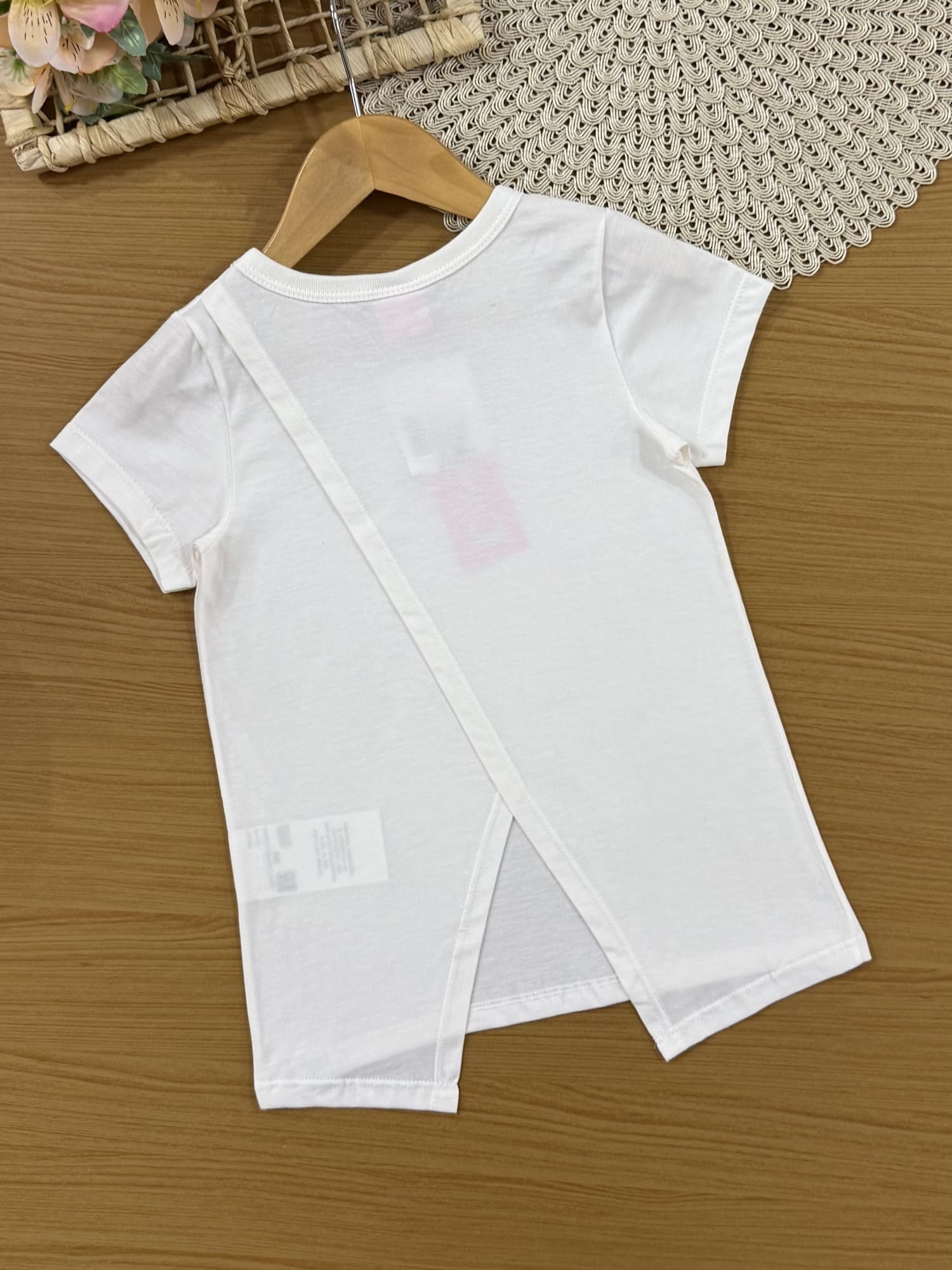 Conjunto Infantil Cinti Verão com Calça Legging Rosa e Blusa Branca Tennis Club