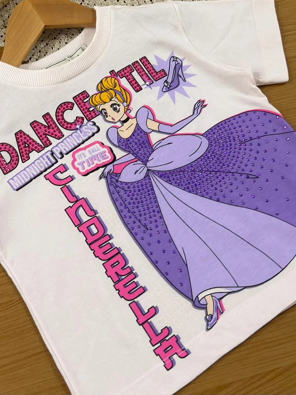 Blusa Infantil Menina Animê Off White Cinderela Anime Disney