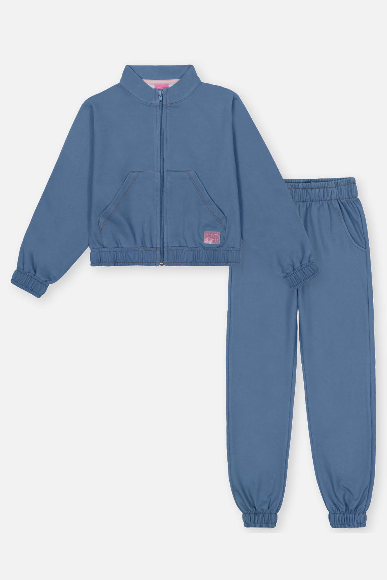 Conjunto Infantil Cinti Inverno com Calça e Jaqueta Jeans Claro Ursinhos