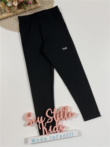 Calça Legging Infantil Siri Kids Sport Larissa Térmica Preta 42616