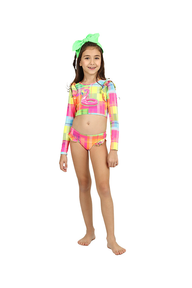 Biquíni Infantil Siri Kids Cropped Manga Longa Talita X-Color 39224