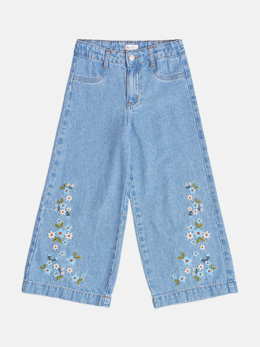 Calça Infantil Momi Inverno Jeans Floral