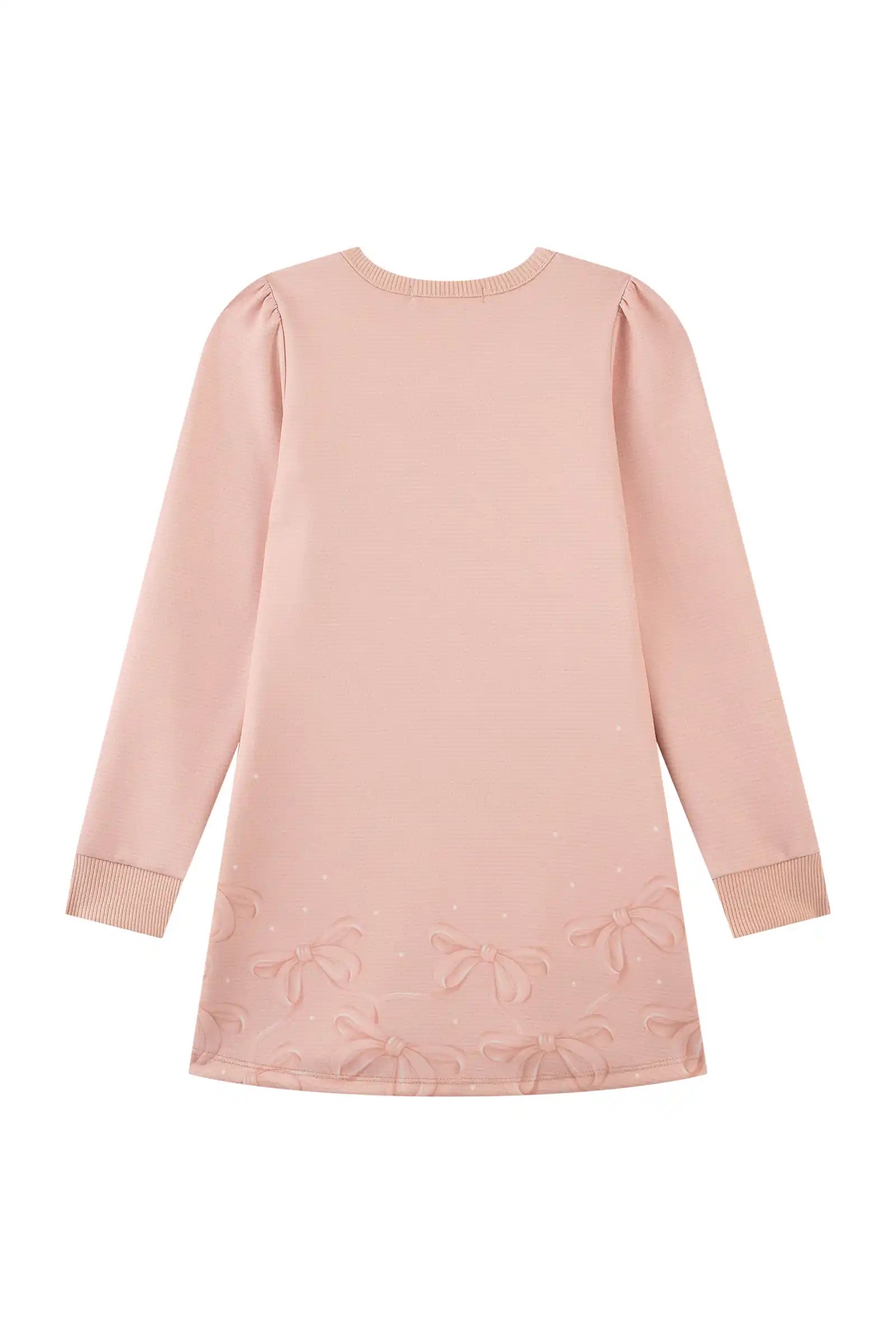Vestido Infantil Kukiê Inverno Rosa Ursinha e Lacinhos