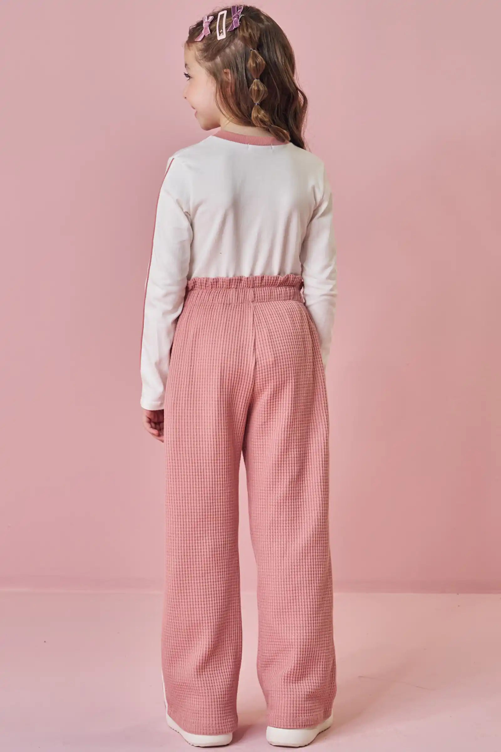 Conjunto Infantil Kukiê Inverno com Calça Rosa e Blusa Manga Longa Ursinha Colorful