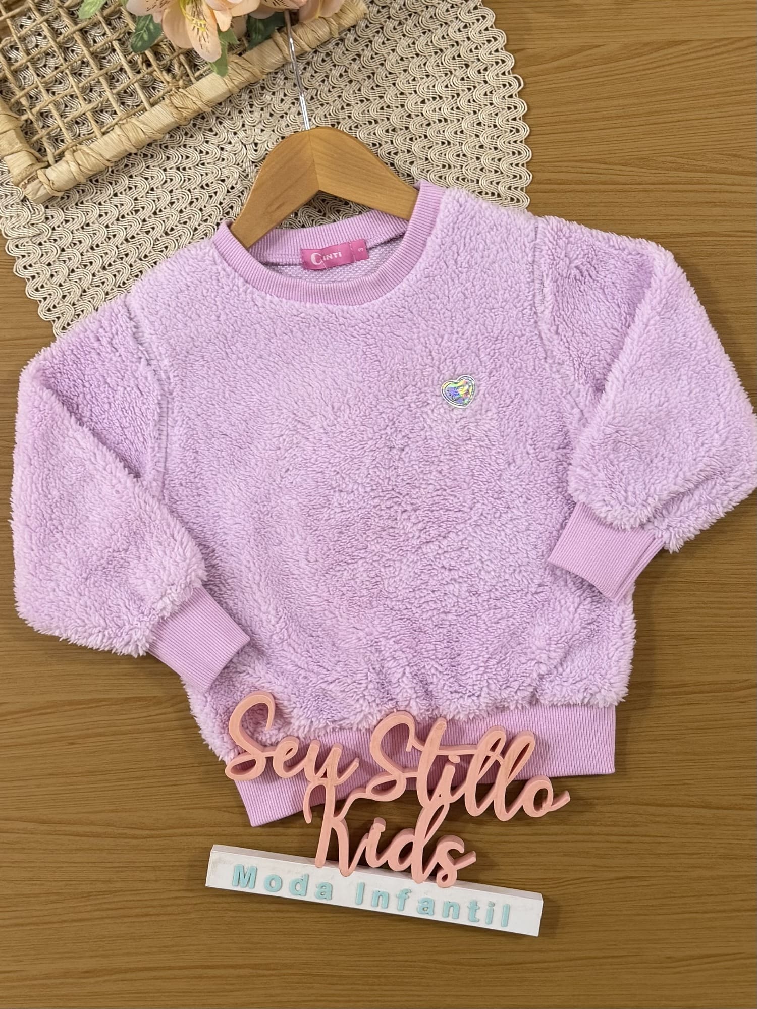 Casaco Infantil Cinti Inverno Lilás Peluciado