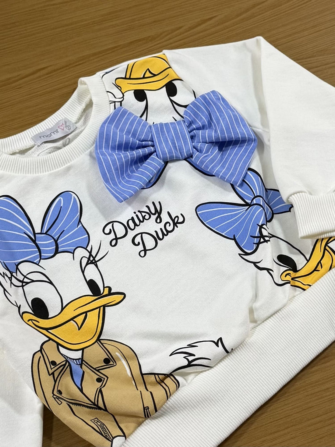 Casaco Infantil Momi Inverno Branco Daisy com Laço Disney