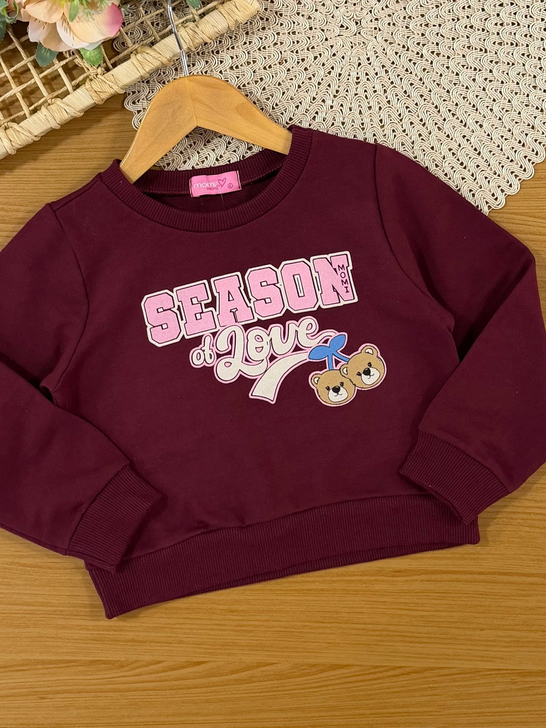 Conjunto Infantil Momi Inverno com Shorts Saia e Moletom sem Flanela Season of Love