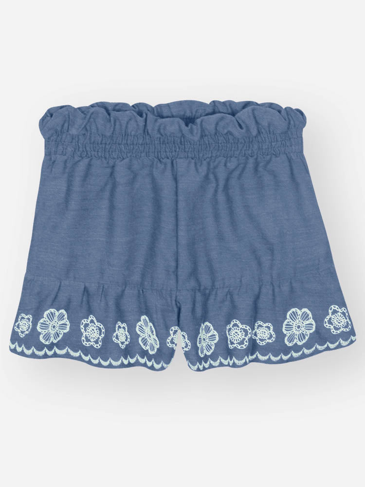Conjunto Infantil Cinti Verão com Shorts e Blusa Azul Florzinha