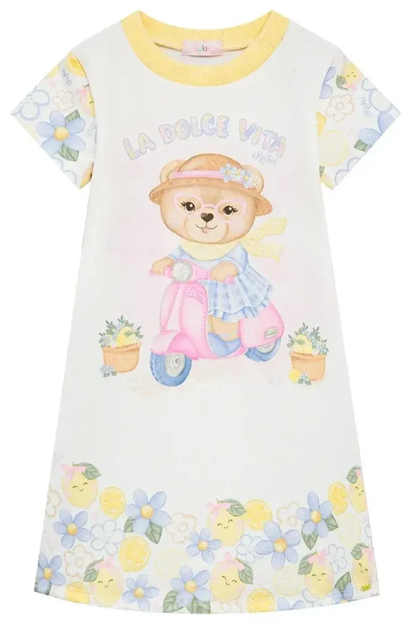 Vestido Infantil Kukiê Colorido Ursinho La Dolce Vita