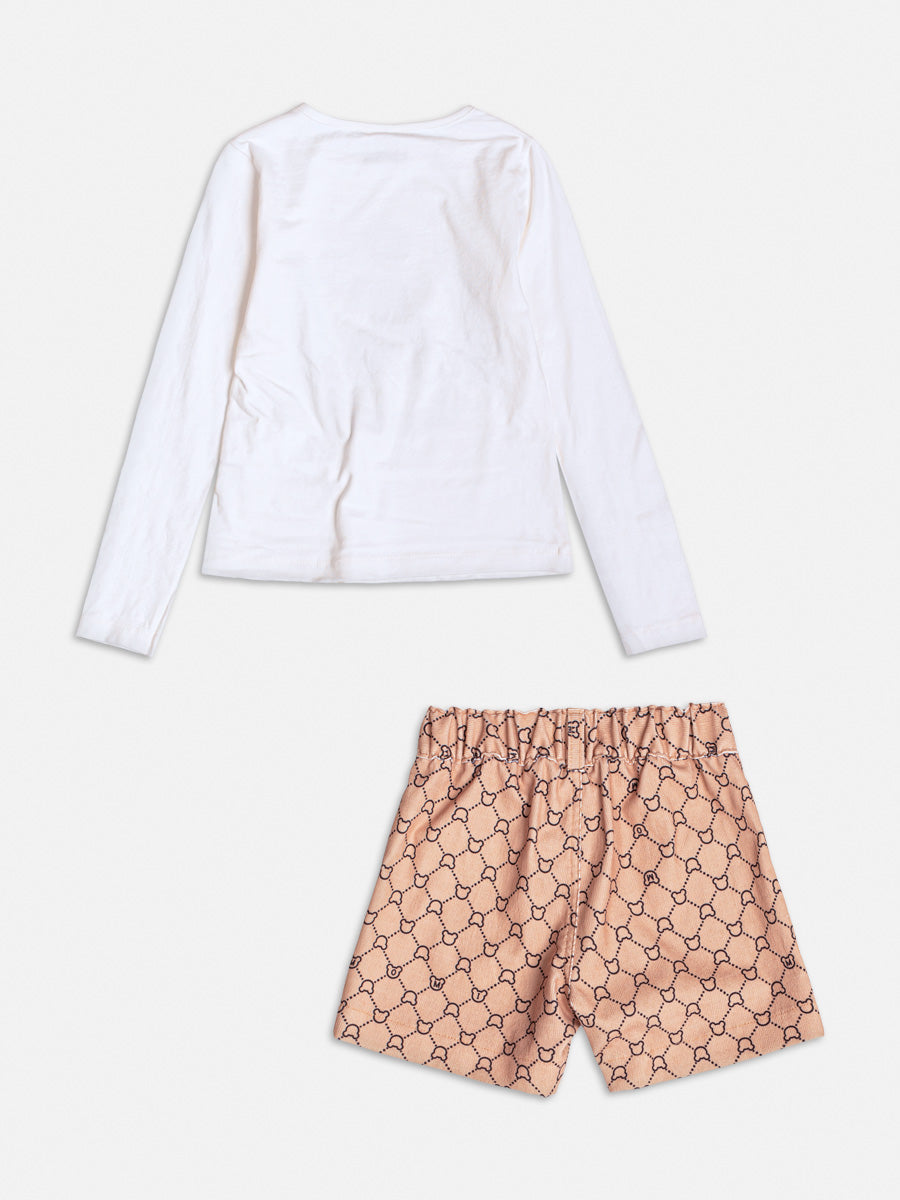 Conjunto infantil Momi Inverno Shorts e Blusa Manga Longa Urso