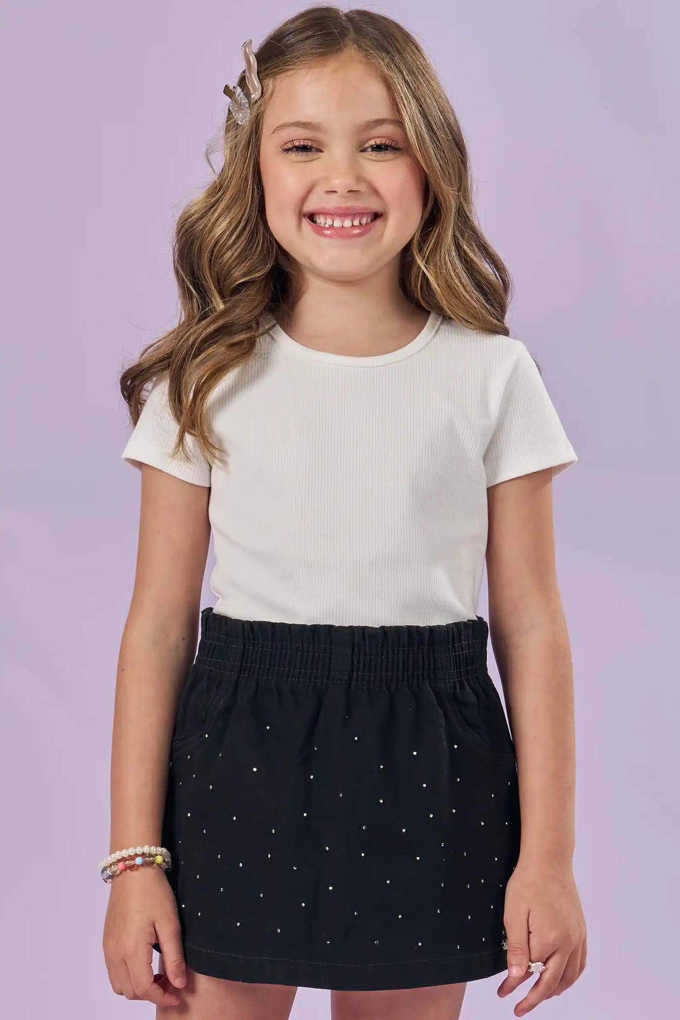 Blusa Infantil Kukiê Verão Canelado Branca
