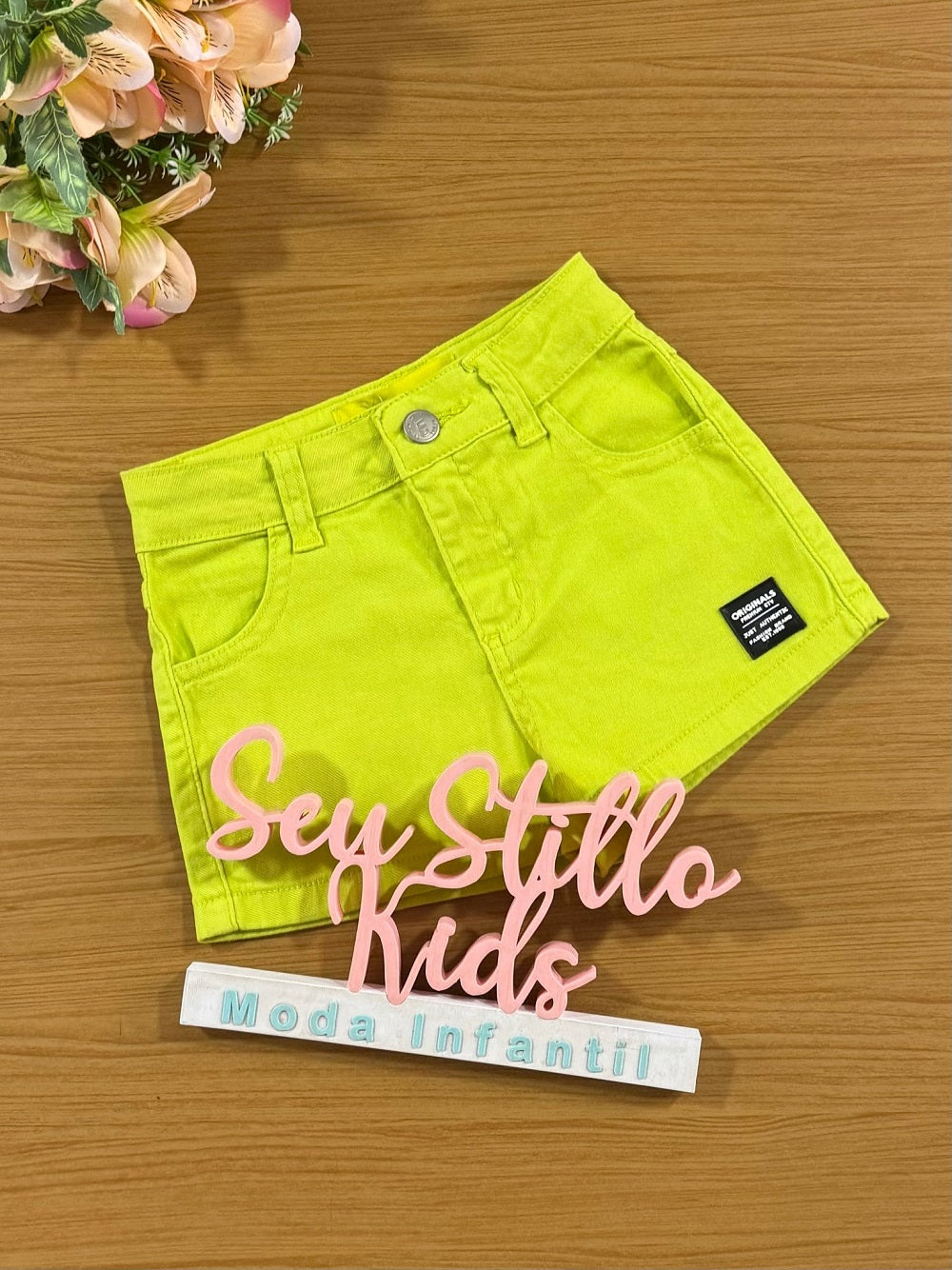 Shorts Infantil Catavento Verão Sarja Verde