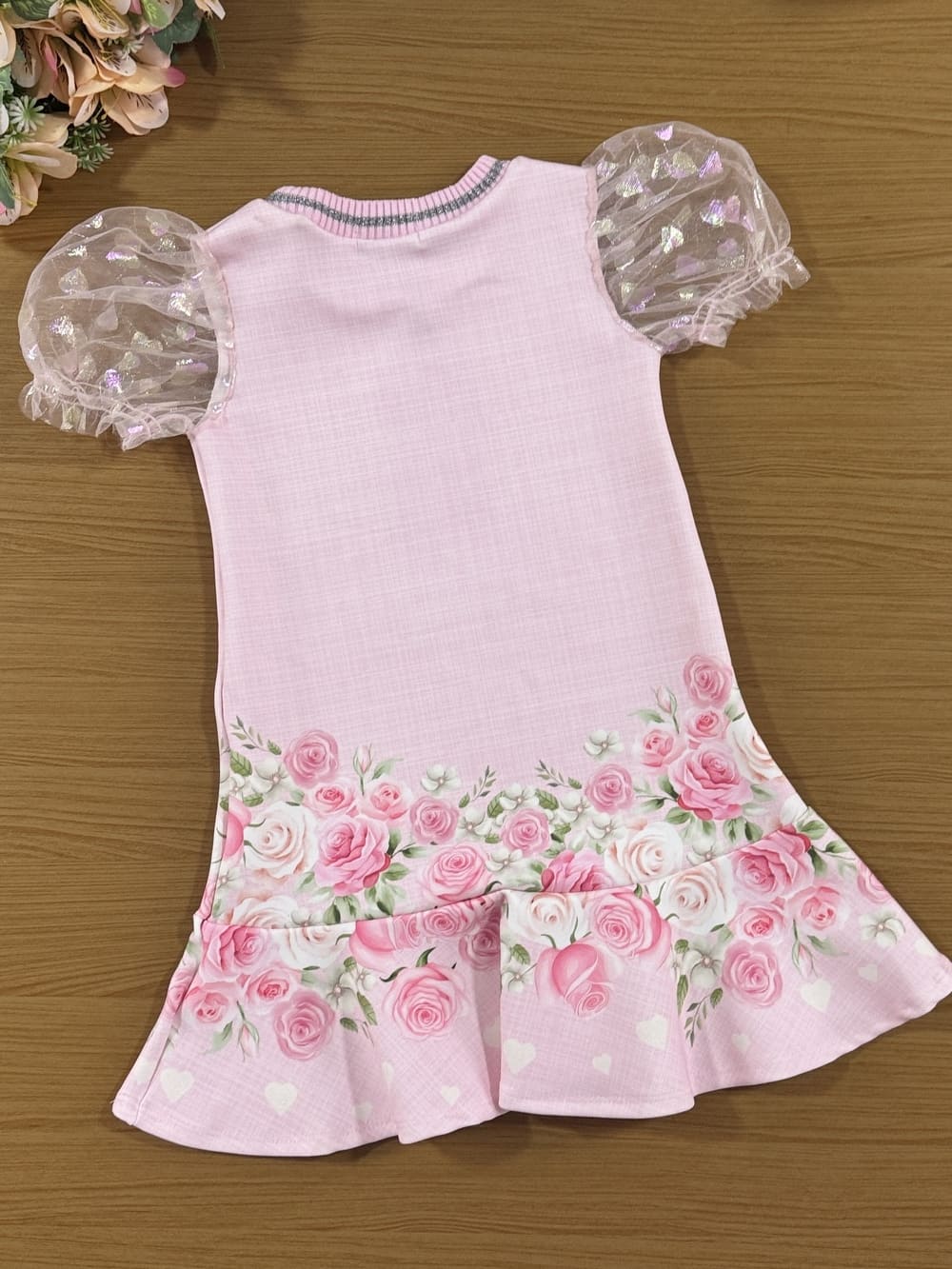 Vestido Infantil Kukie Verão Rosa Ursinha Fofa