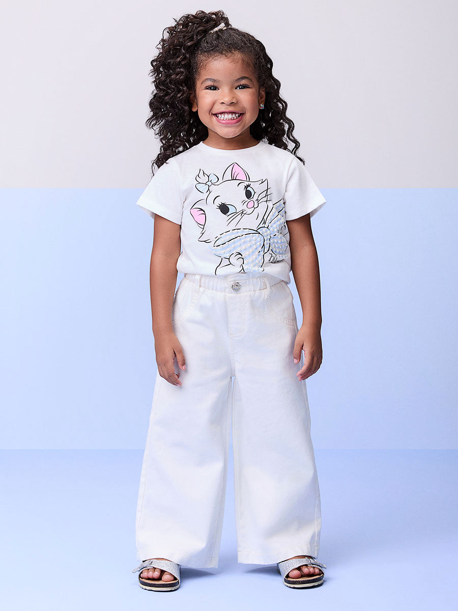 Blusa Infantil Momi Verão Gatinha Marie Disney