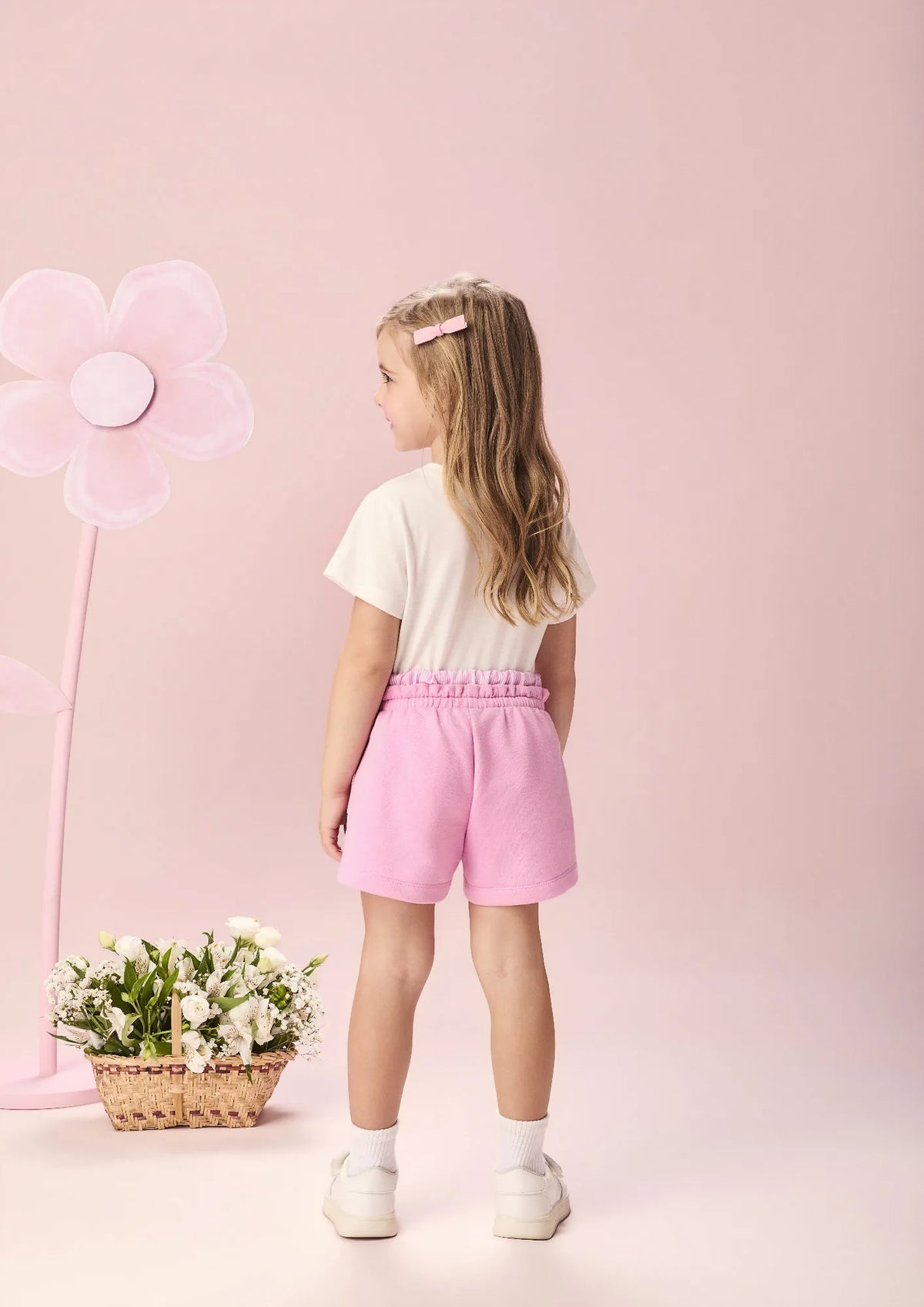 Conjunto Infantil Momi Com Shorts Rosa e Blusa Daisy Strass Disney