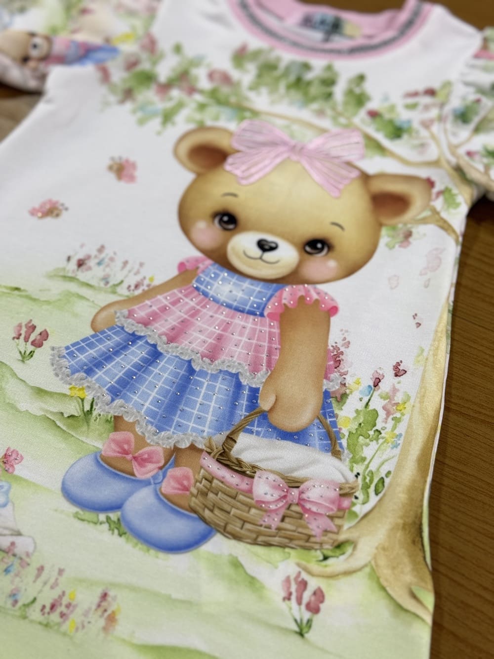 Vestido Infantil Kukie Verão Ursinha Piquenique