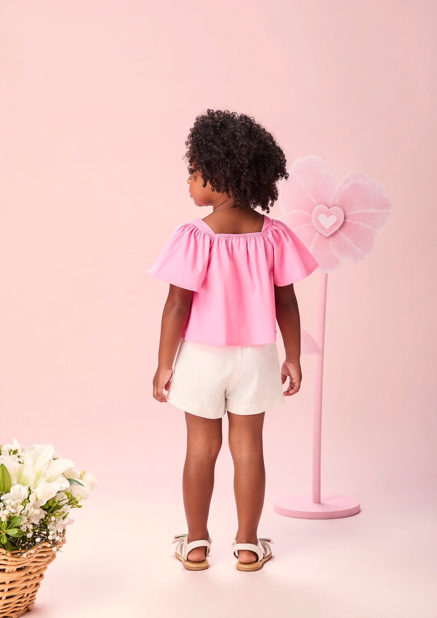 Conjunto Infantil Menina Momi com Shorts e Blusa Rosa
