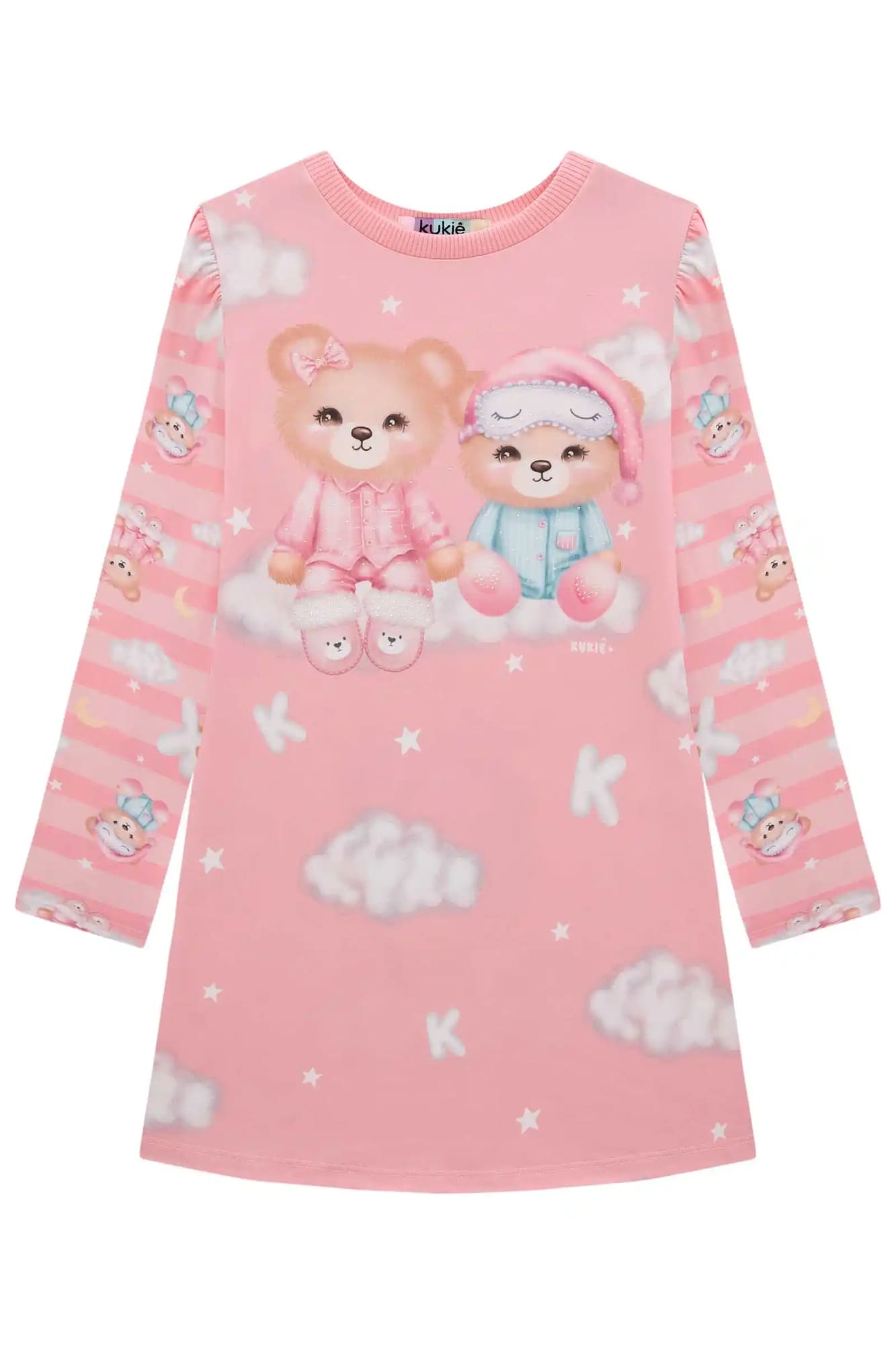 Camisola Infantil Inverno Kukiê Rosa Ursinhas com Strass