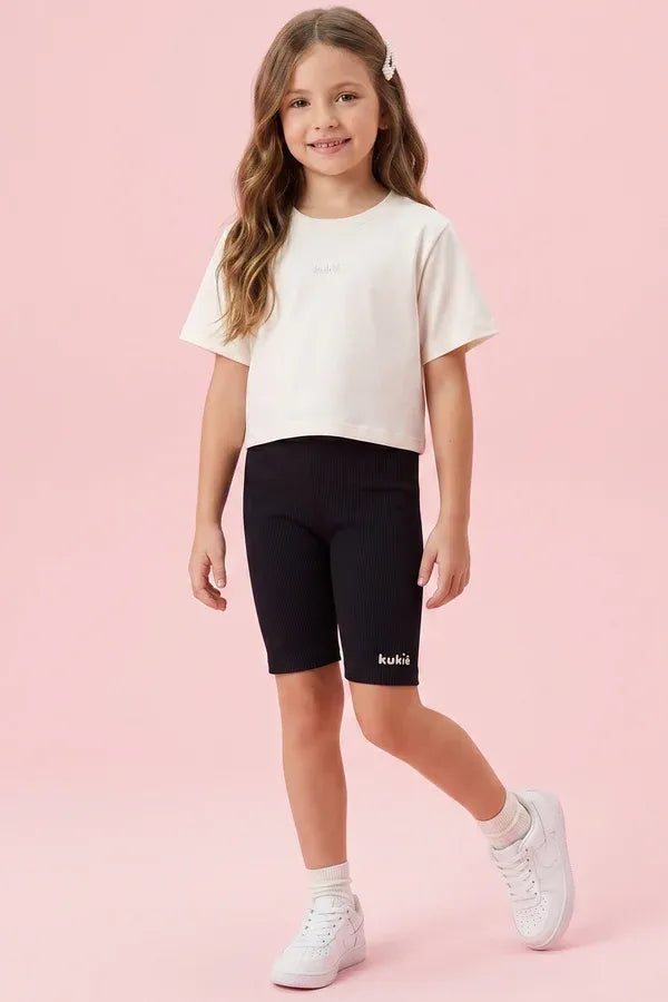 Shorts Ciclista Infantil Menina Kukiê Preto