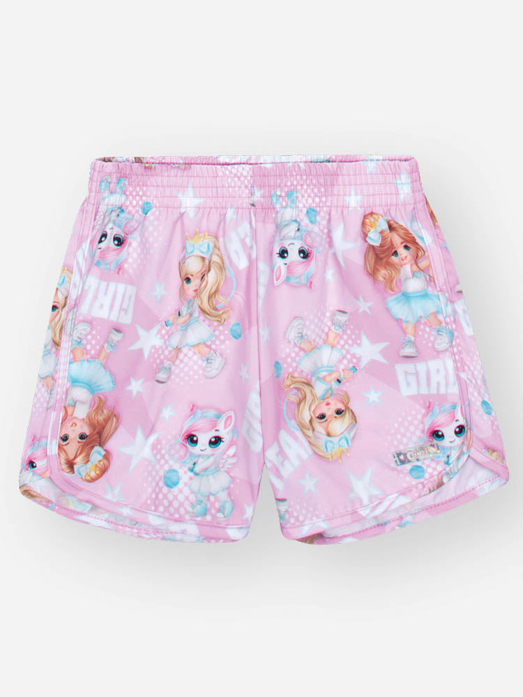Conjunto Infantil Cinti Verão com Shorts e Jaqueta Rosa Menininha Tênista