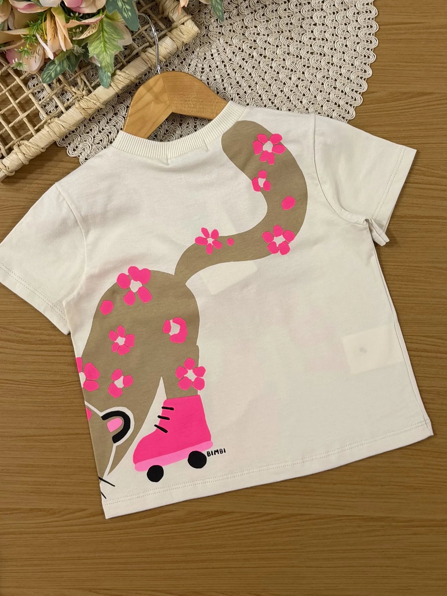 Conjunto Infantil Bimbi Inverno com Shorts Saia e Blusa Manga Curta Tigrinha