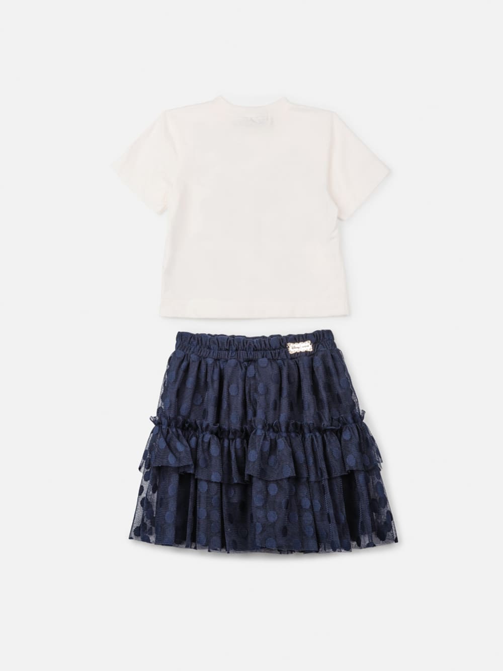 Conjunto Infantil Animê Verão Saia Marinho Tule e Blusa Minnie Disney