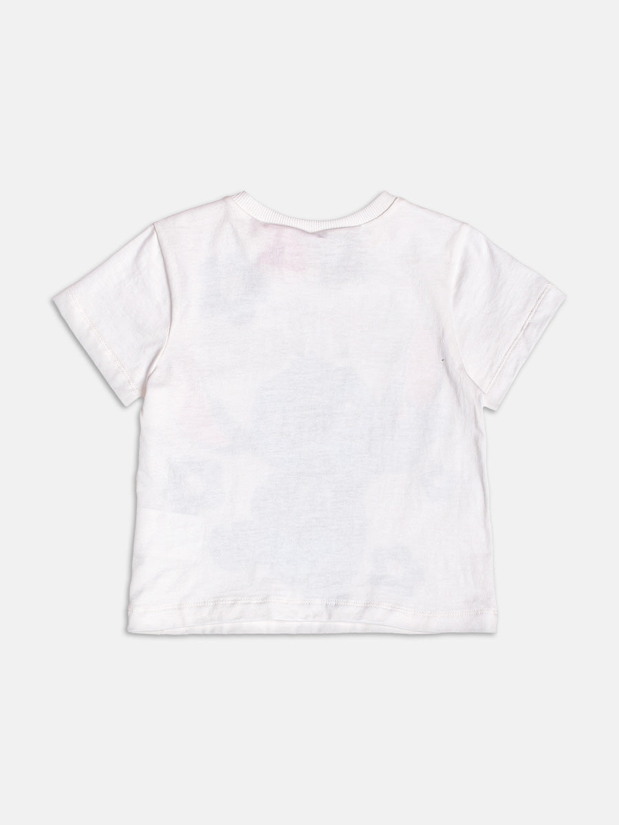 Conjunto Infantil Momi Verão com Saia em Tule Azul e Blusa Branca Stitch Disney