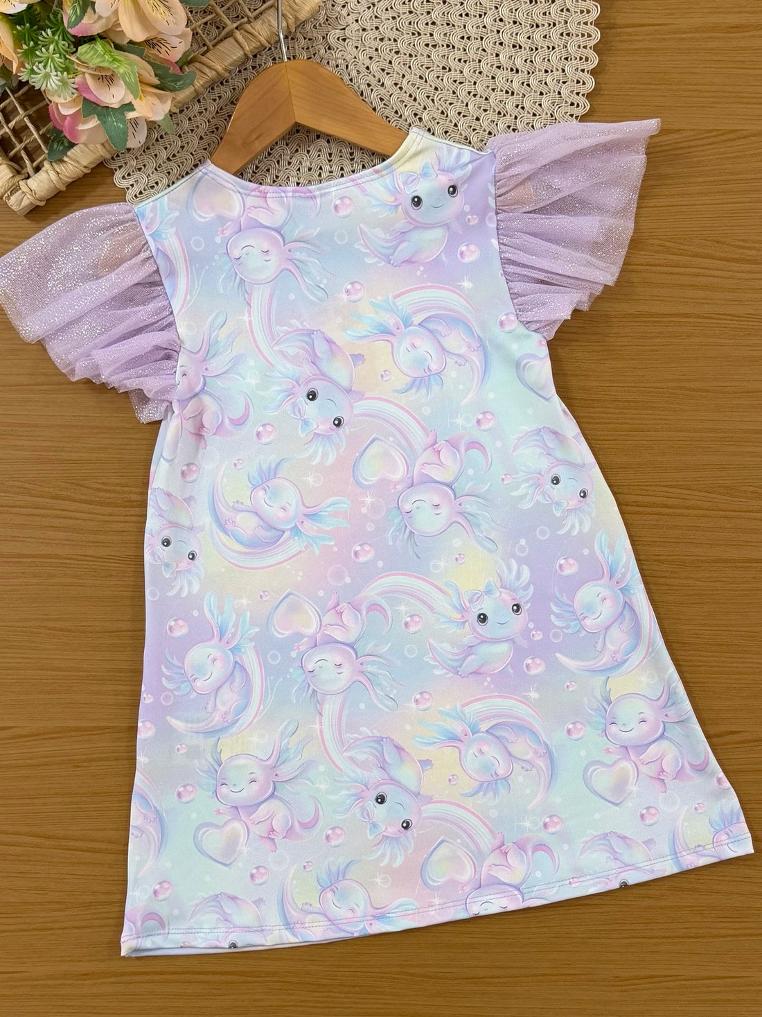 Vestido Infantil Cinti Verão Colorido Axolote More Love