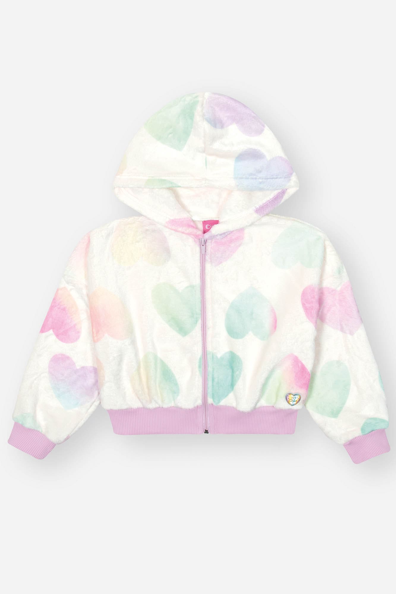 Conjunto Infantil Cinti Inverno Calça Lilás e Jaqueta Fleece Coração