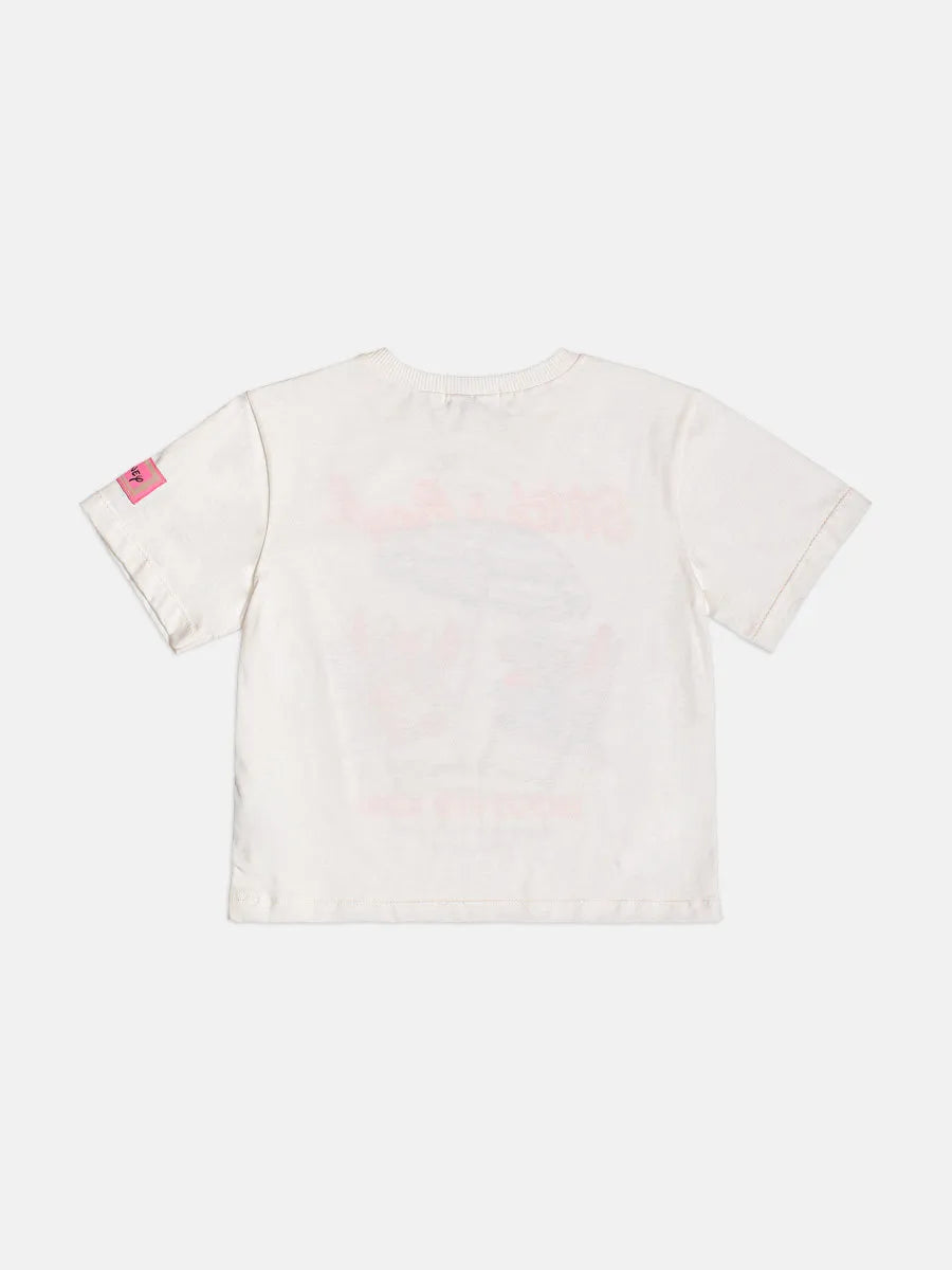 Blusa Infantil Menina Momi Stitch e Angel Verão Strass Disney