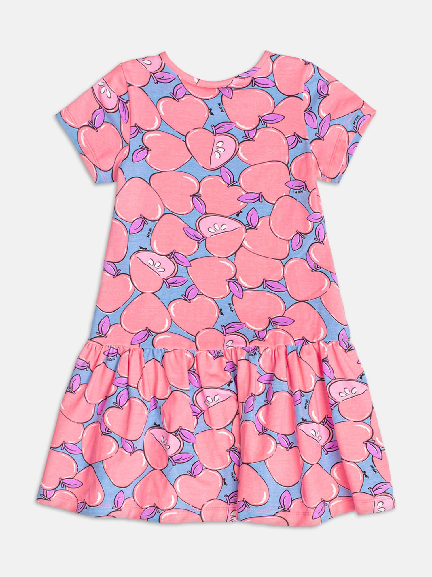 Vestido Infantil Momi Verão Azul Frutinhas