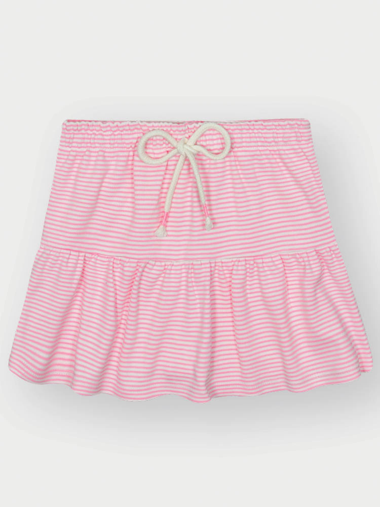 Conjunto Infantil Cinti Verão com Saia e Blusa Rosa Listrada