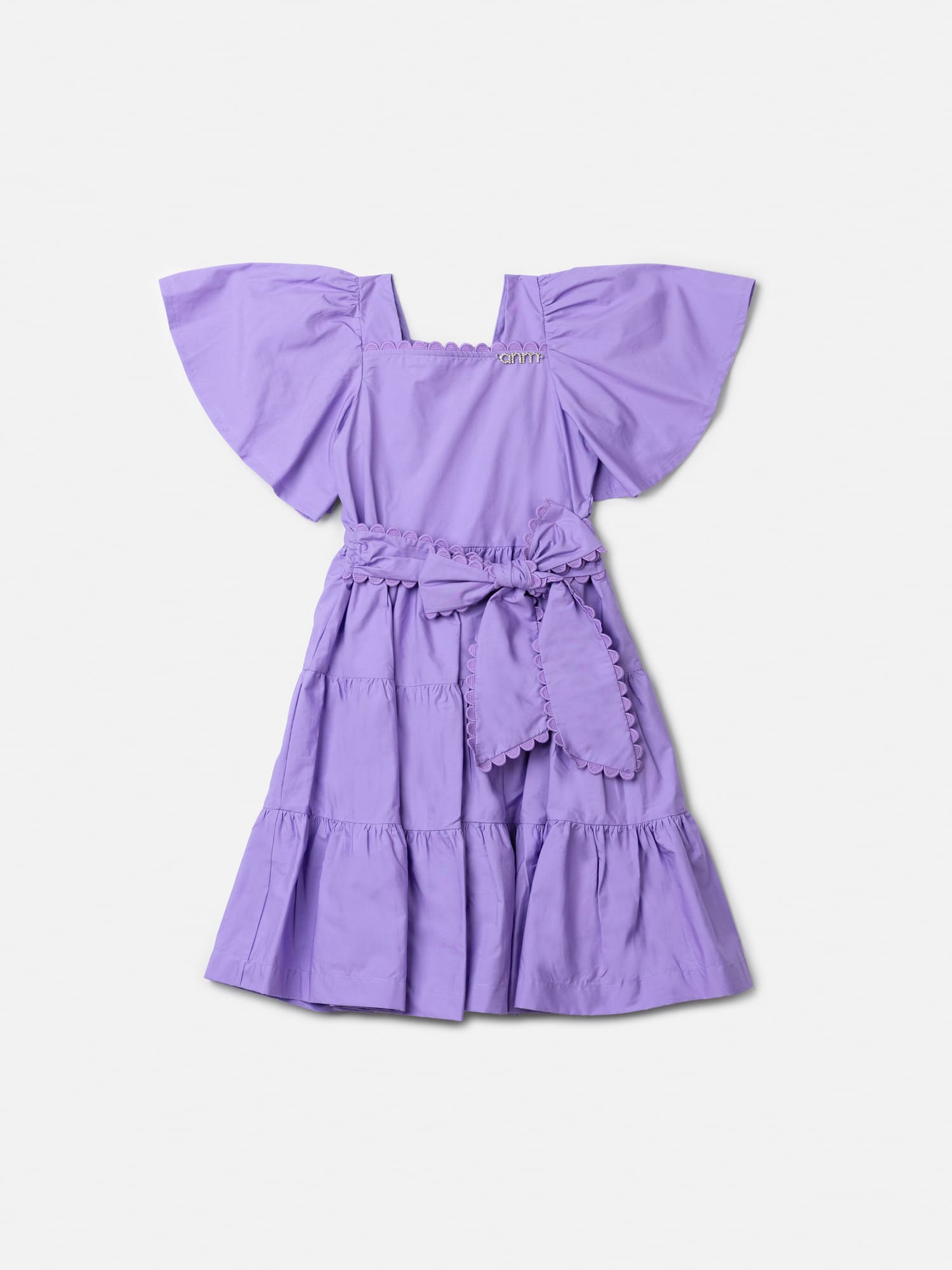 Vestido Infantil Animê Verão Lilás com Laço