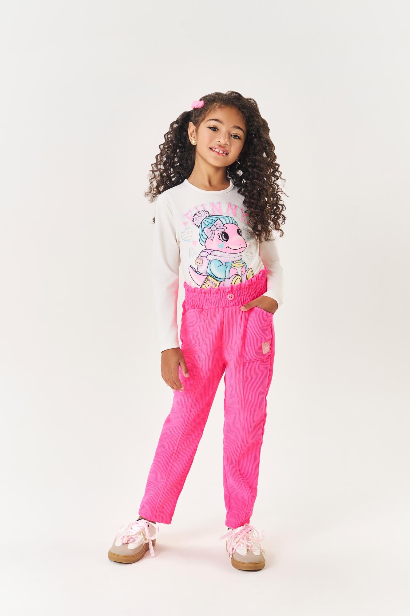 Blusa Infantil Cinti Inverno Manga longa Térmica Off White Dino
