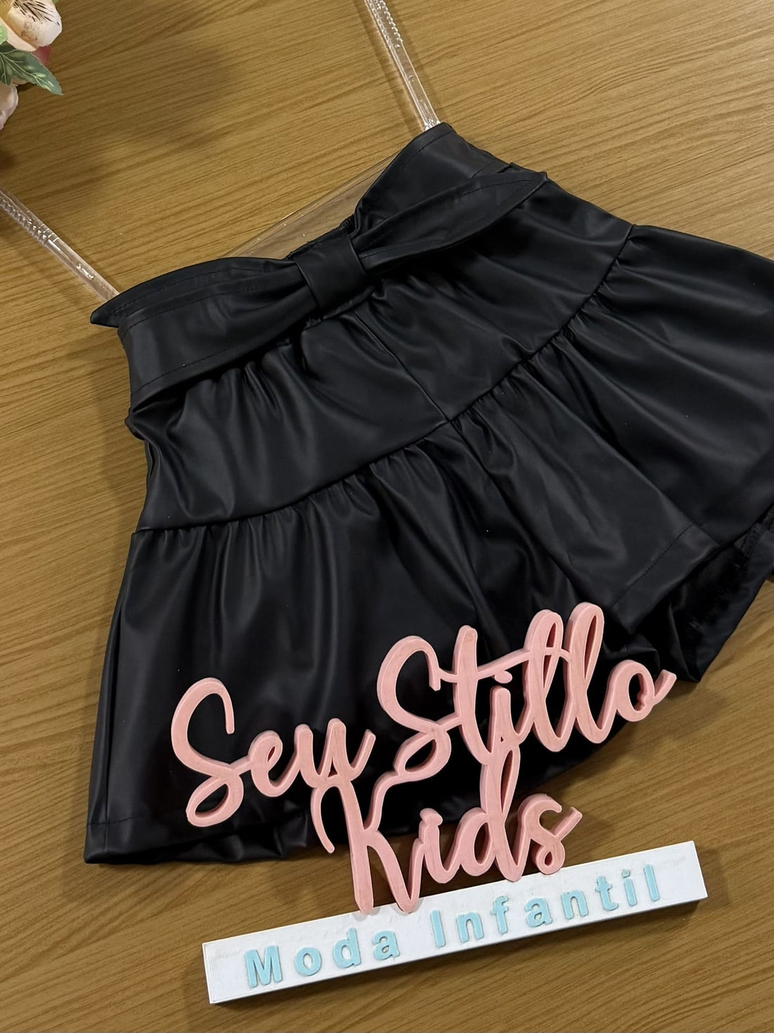 Shorts Infantil Cinti Inverno Courino Preto