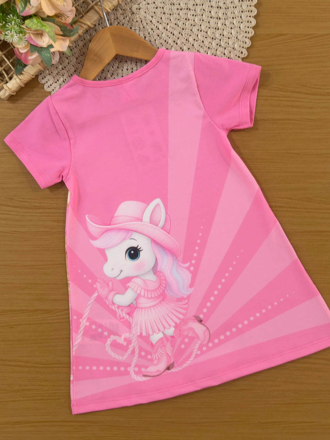 Vestido Infantil Cinti Verão Rosa Cow Girls