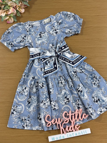 Vestido Infantil Animê Inverno Mickey e Minnie Disney