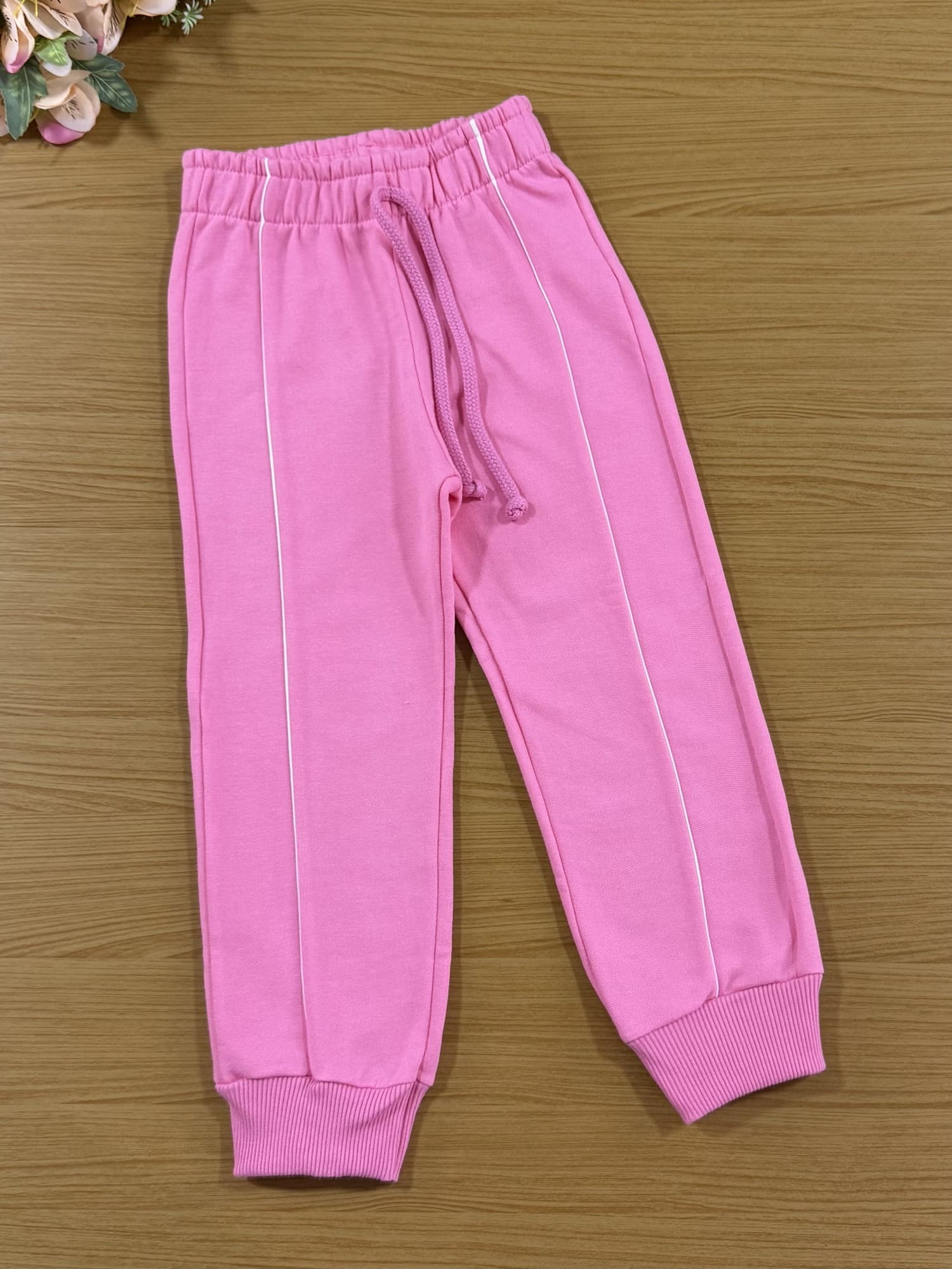 Conjunto Infantil Cinti Inverno Calça e Moletom Flanelado Rosa Panda